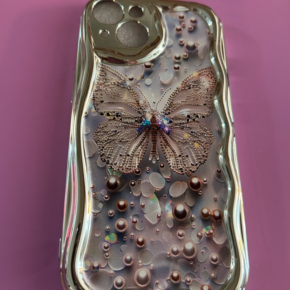 Brand New Butterfly Design Phone Case with Silver Accents IPhone 14